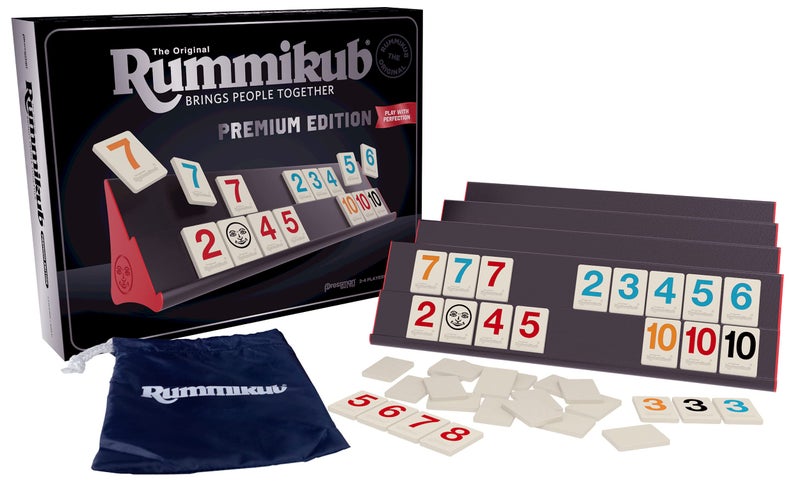 Pressman Rummikub Premium Edition by Pressman - Features Racks - Large Number Engraved Tiles and a Storage Bag for The Ultimate Rummikub Experience by Pressman , Silver - Image 2